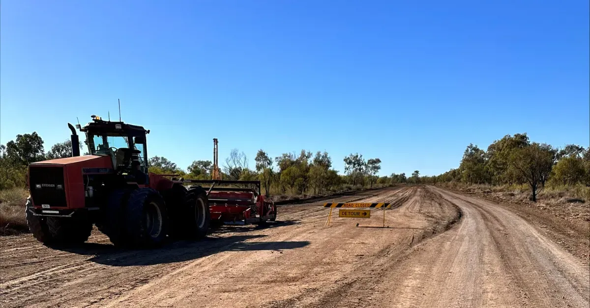 Photo of road being rebuilt in Moree by Proterra Group