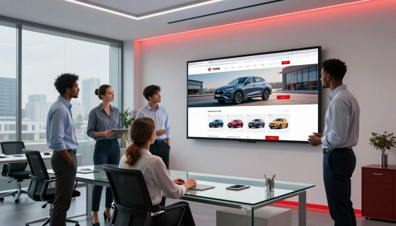 Automotive growth team reviewing a high-converting dealership website