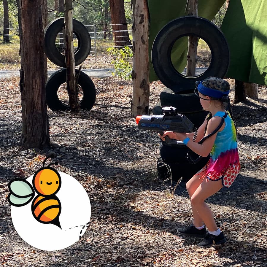 Girl Playing Laser Tag In The Big Buzz Fun Park