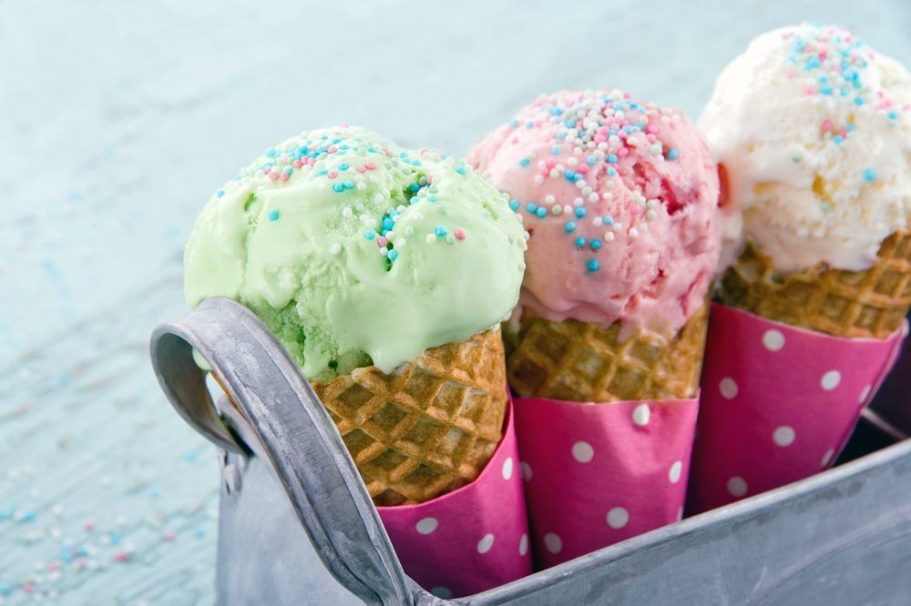 Ice Cream In Different Flavors