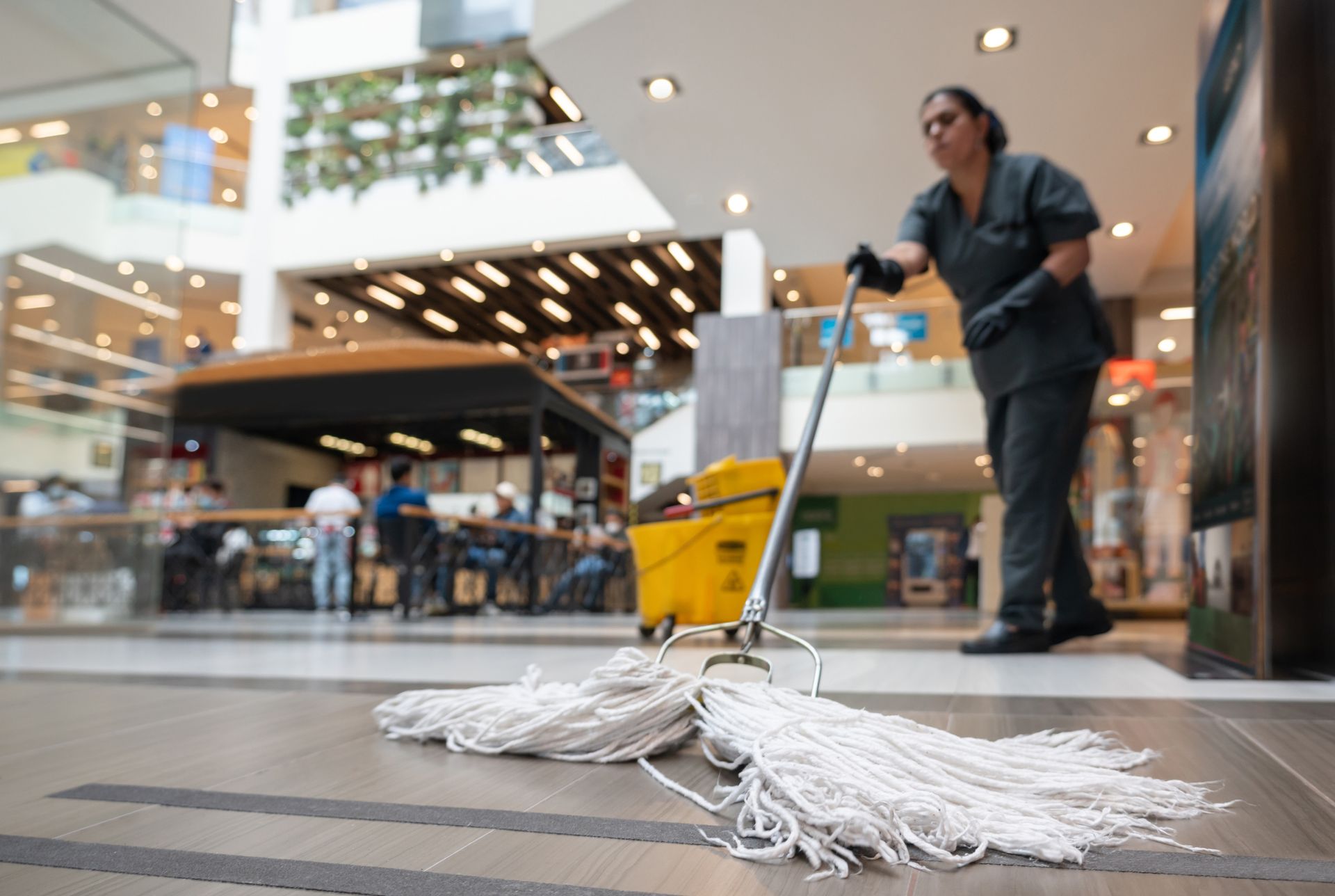 Mopping Commercial Floor — Whitter, CA — Pronto Janitorial Services Inc.