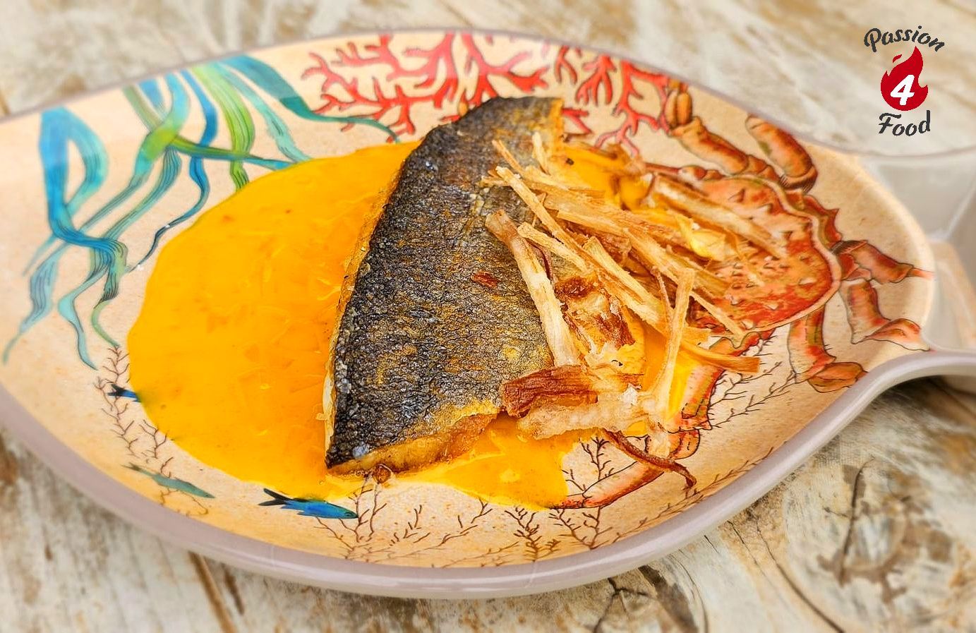 Zeebaars met saffraan beurre blanc Zeebaars met saffraan beurre blanc