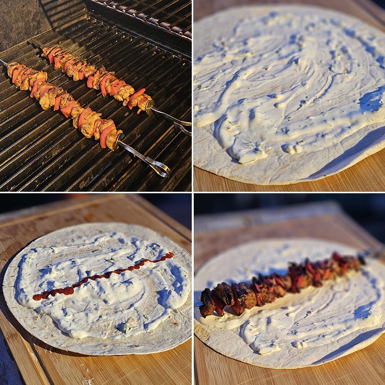 Shoarmaspiesjes van de BBQ