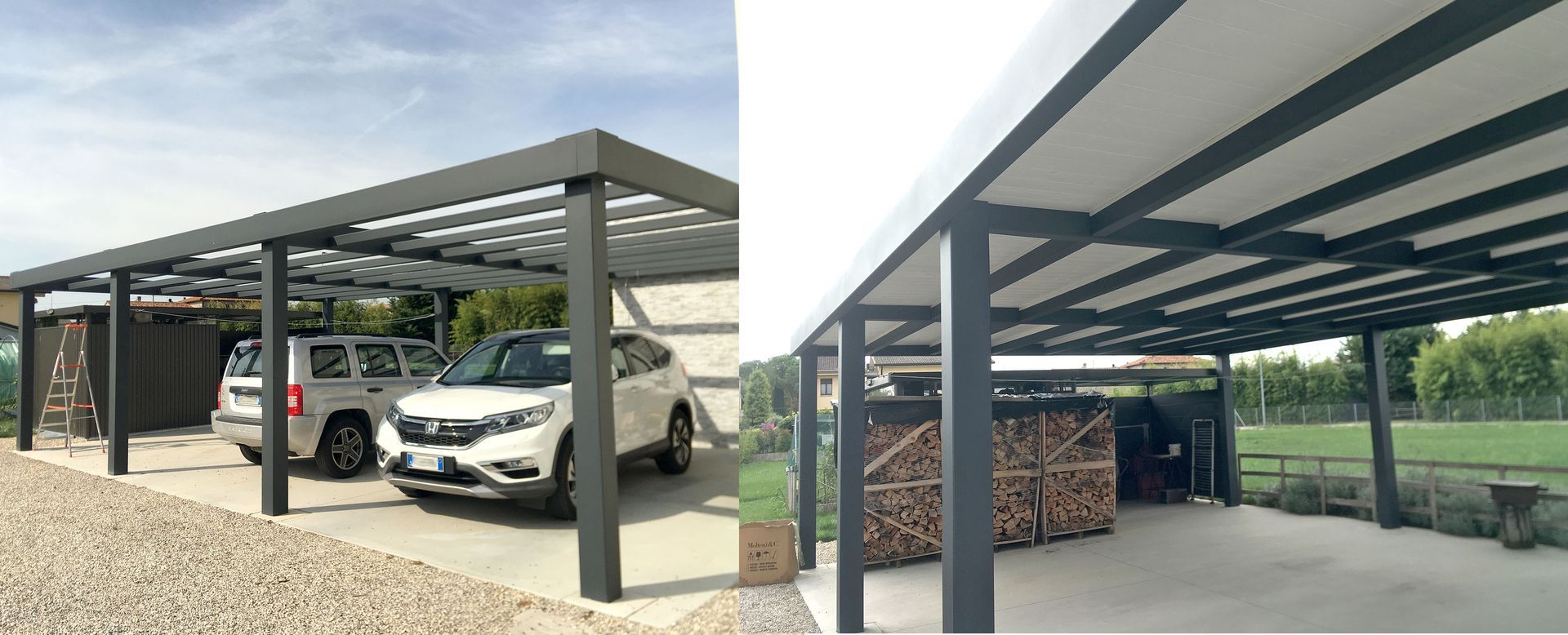 Copertura Tettoia Auto su struttura in metallo esistente