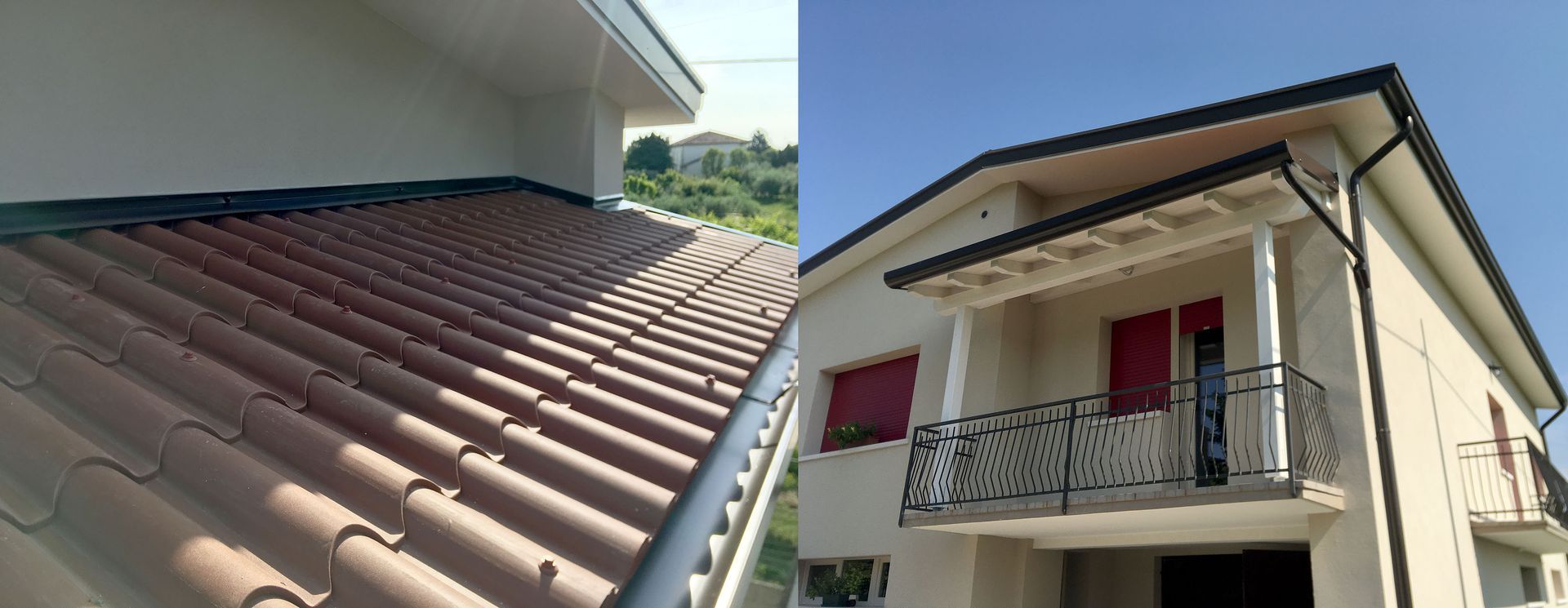 Tettoia su terrazza con finto coppo