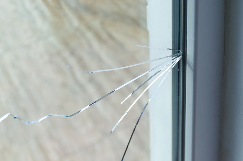Damaged Glass Window On A House