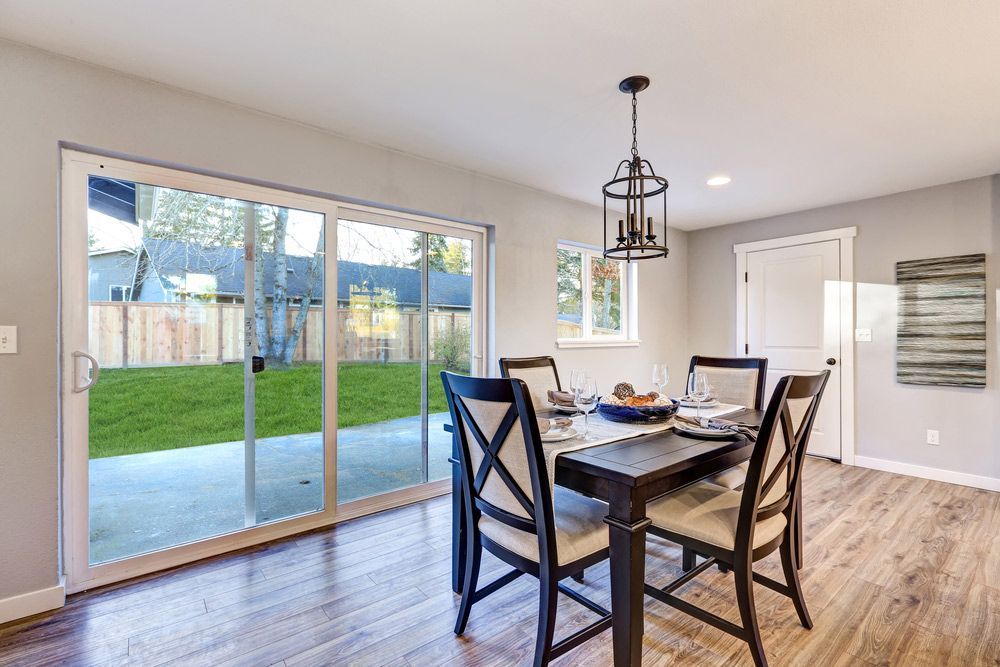 Dining Area With Newly Repaired Sliding Doors