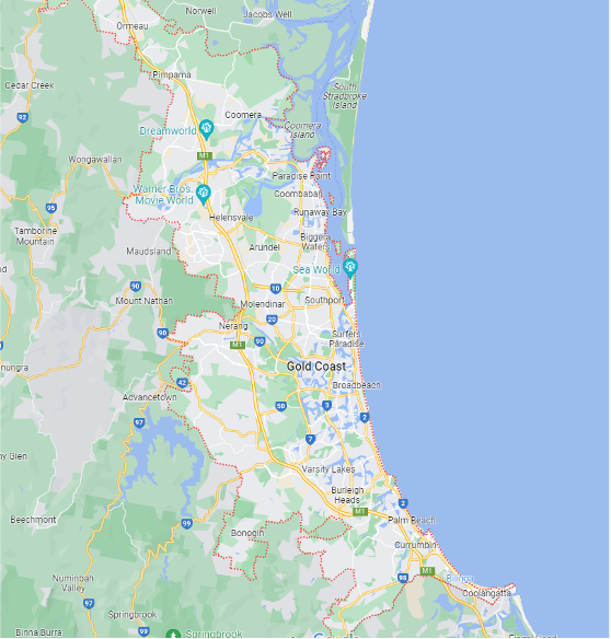 Gold Coast Map — Glazier in Gold Coast, QLD