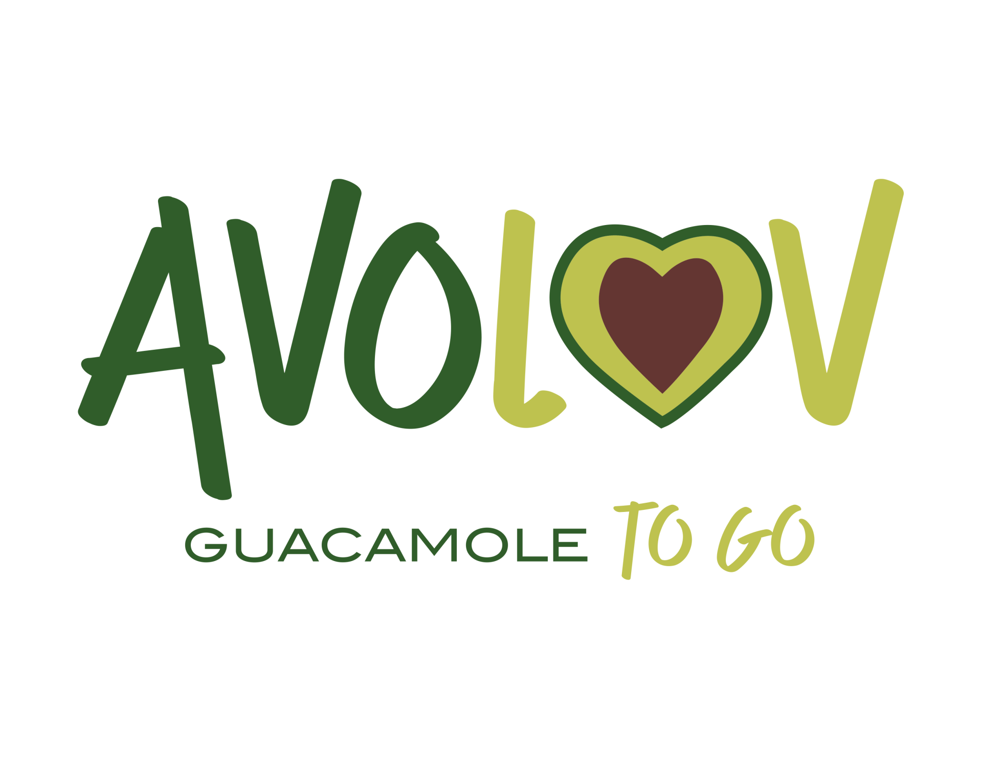 Un logo para guacamole avolov para acompañar con un corazón en el medio.