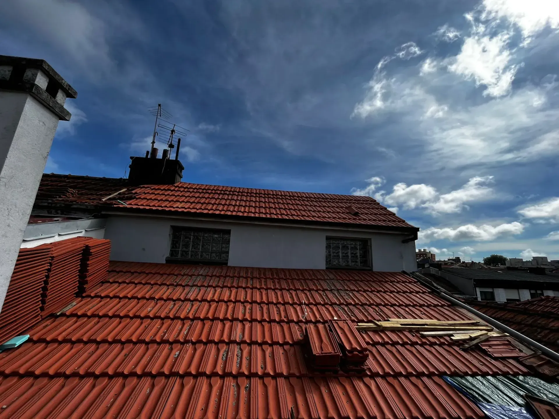 Telhado Cerâmica baixa do porto