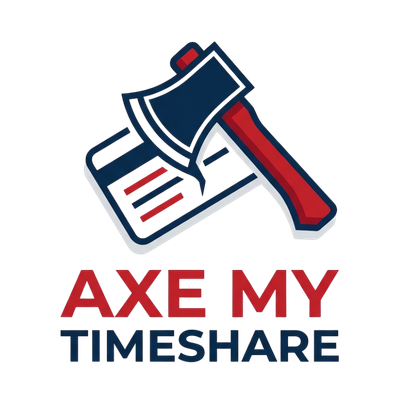 Axe My Timeshare logo — timeshare exit help for trapped owners
