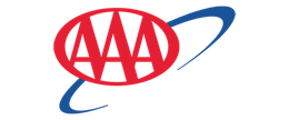AAA logo with three red "A" letters inside a red oval, with a blue curved line.