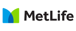 MetLife logo featuring blue and green shapes with the word "MetLife" in black.