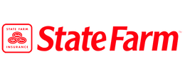 State Farm logo: Red text "State Farm" with red and white icon of three circles.