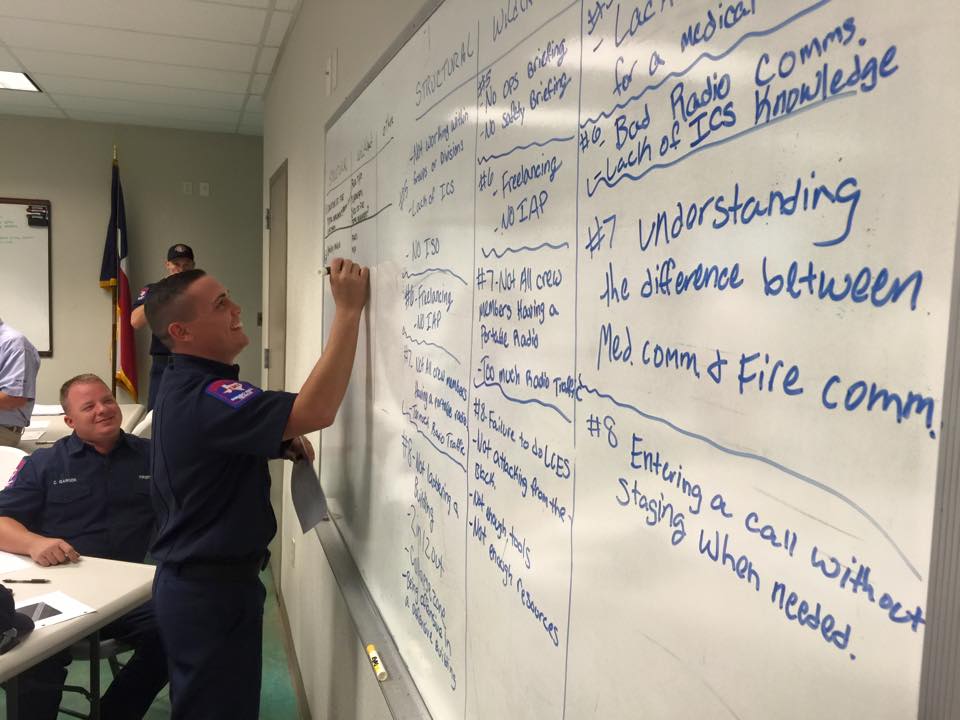 A man is writing on a whiteboard that says 