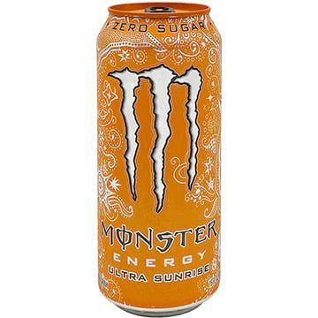 Orange Monster Ultra Sunrise energy drink can.
