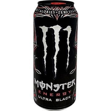 Black Monster Energy Ultra can with white logo on black background.