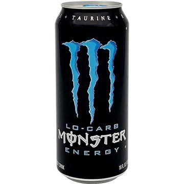 Black Monster energy drink can with blue claw marks, 