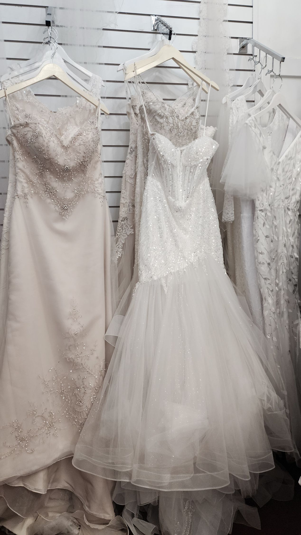 Bridal gowns on clearance rack