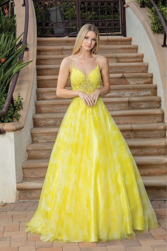 strapless open back dress Floral Print Tiered Ruffle Prom Dress, Beaded Neckline & Slit – RFH001 –  Viniodress main image 1