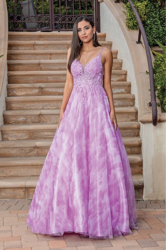 strapless open back dress White Straps Floral Sequined Multi-Layers Long Prom Dress with Slit fg –  formalgowns main image 1