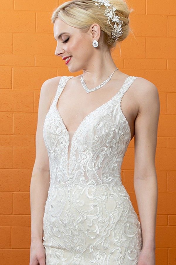 Whispers of Lace V-Neck Bridal Gown