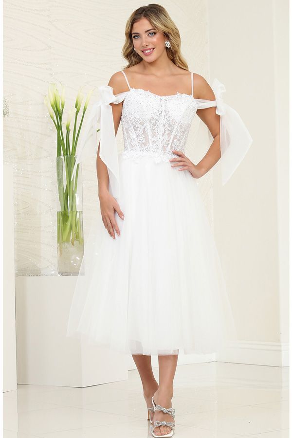 chinese dress ladies Cilontug Lace Tulle Wedding Dresses for Bride Off Shoulder Tea Length Long Sleeve  Bridal Gowns for Women Ivory Size 0 at Amazon Women's Clothing store