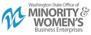 Logo for Washington State Office of Minority & Women's Business Enterprises, blue and gray.
