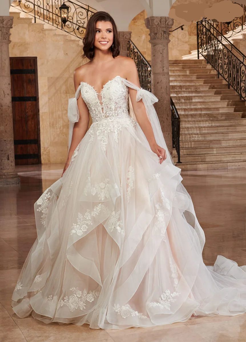 3613BRRA Tulle Bridal Ball Gown with Lace & Beaded Detail