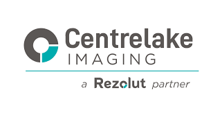 Logo of Centrelake Imaging, a Rezolut partner; dark gray and teal circle icon, teal line, text.