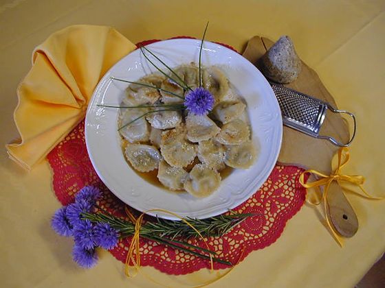 stuffed casoncelli pasta, specialities of the Dolomites