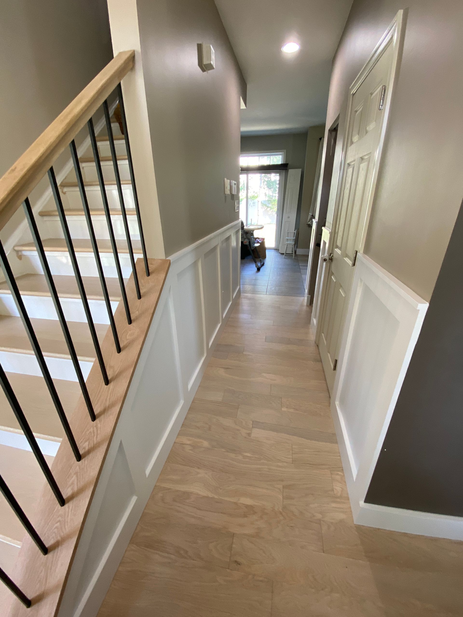 stairs next to wood floor