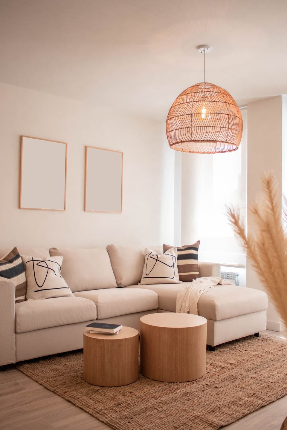 modern and boho living room