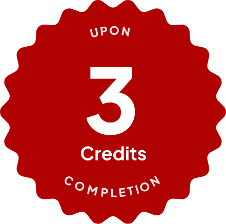 Blue badge with text: 