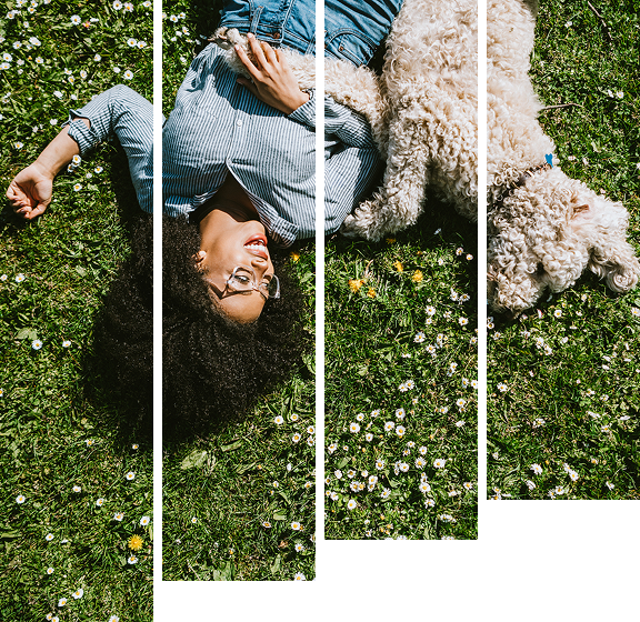 girl with her dog