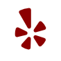 A red yelp logo on a white background.