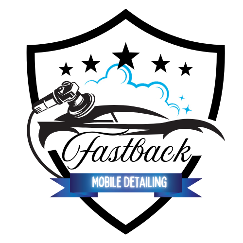 A logo for a mobile detailing company called fastback mobile detailing.