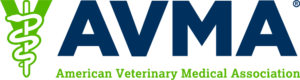 AVMA logo with a green medical symbol, blue