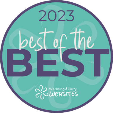 2023 “Best of the Best” award badge in teal and purple for Wedding Day Photography Websites