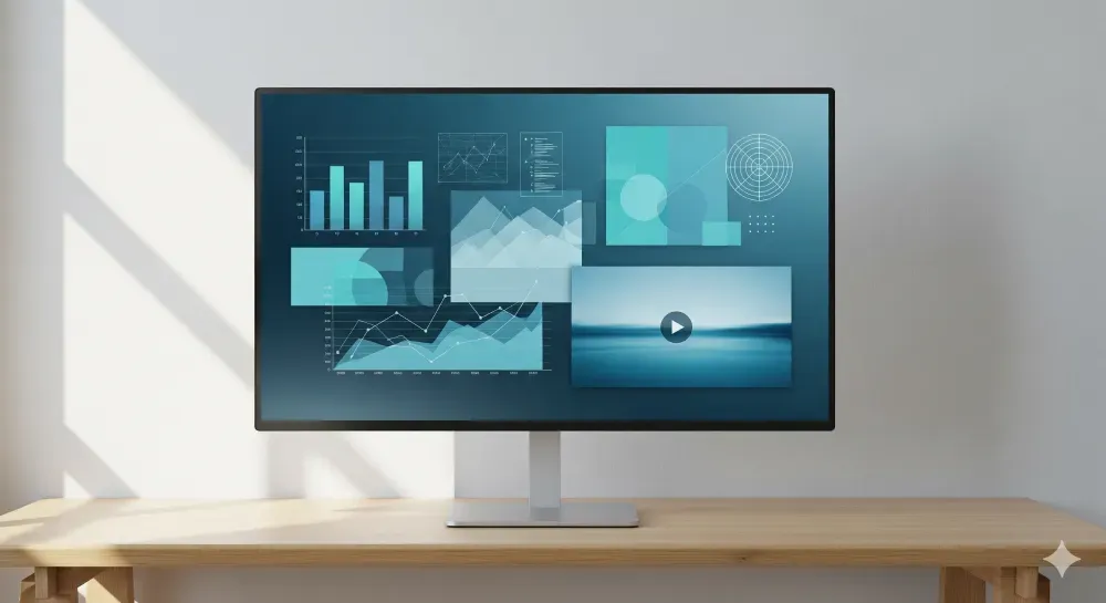 Monitor recondicionado com imagem nítida e profissional, ideal para produtividade e trabalho diário.