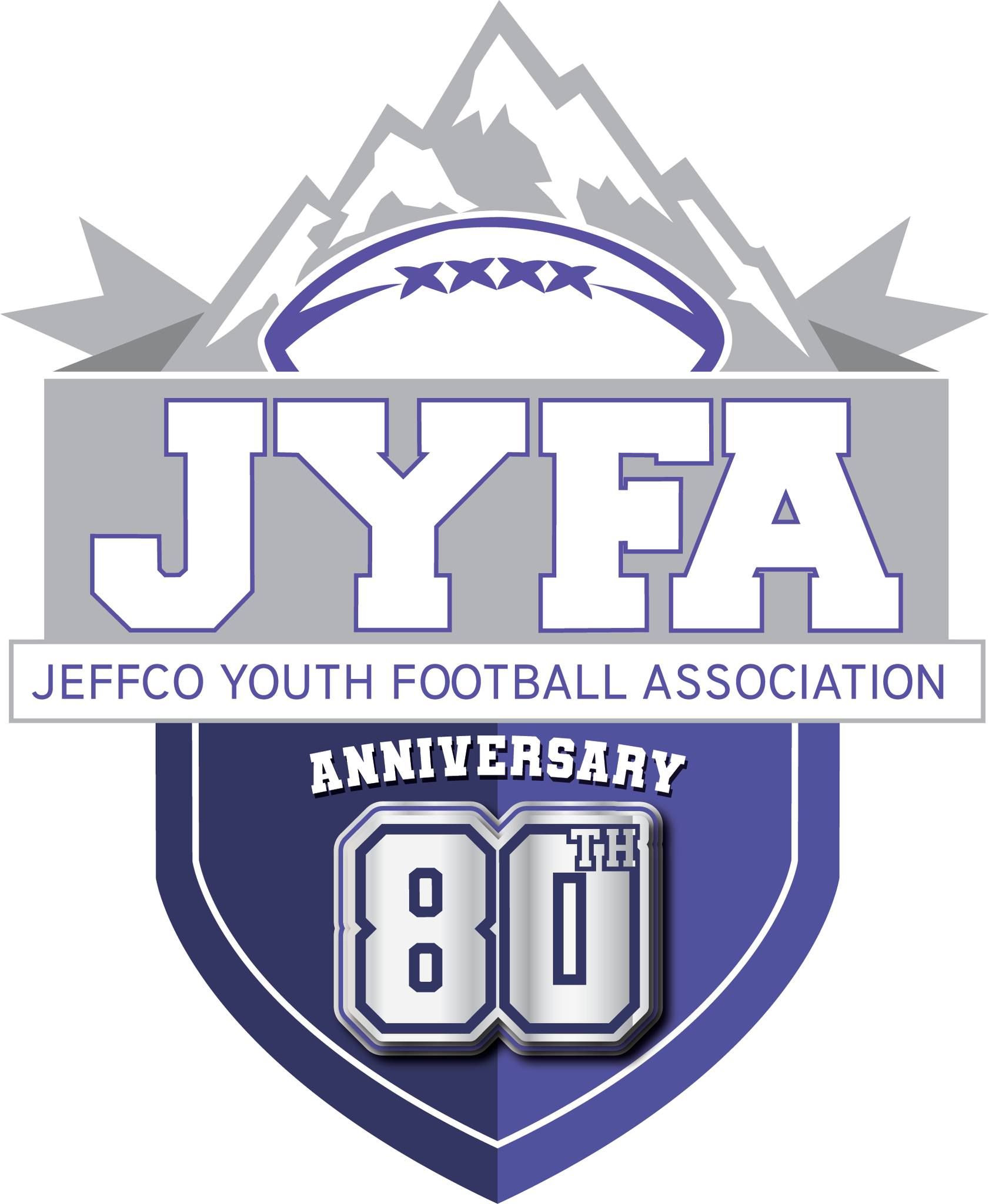 JFCA logo with blue shield, mountains, stars, and 80th anniversary banner