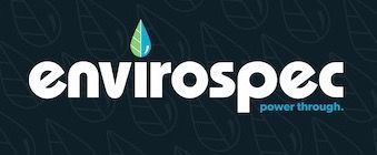 EnviroSpec logo in white and blue on a dark background with the tagline “power through.”