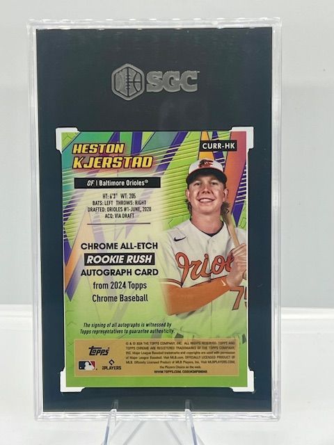 2024 Topps Chrome Update All-Etch Rookie Rush Heston Kjerstad Orange Auto Refractor 14/25