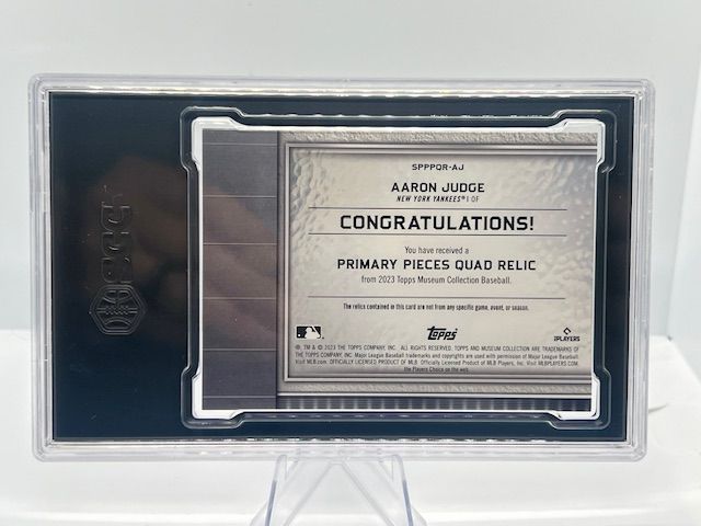 2023 Topps Museum Collection Aaron Judge Quad Relic Copper 17/75 - Game Used