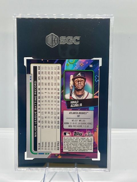 2024 Topps Cosmic Chrome Ronald Acuna Jr. Green Space Dust Refractor 45/75 SGC 9.5+