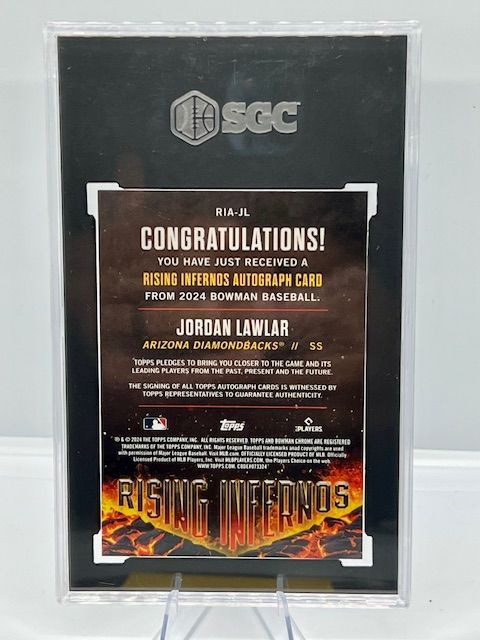 2024 Boman Rising Infernos Rookie Card Auto Jordan Lawlar 32/99 serial numbered