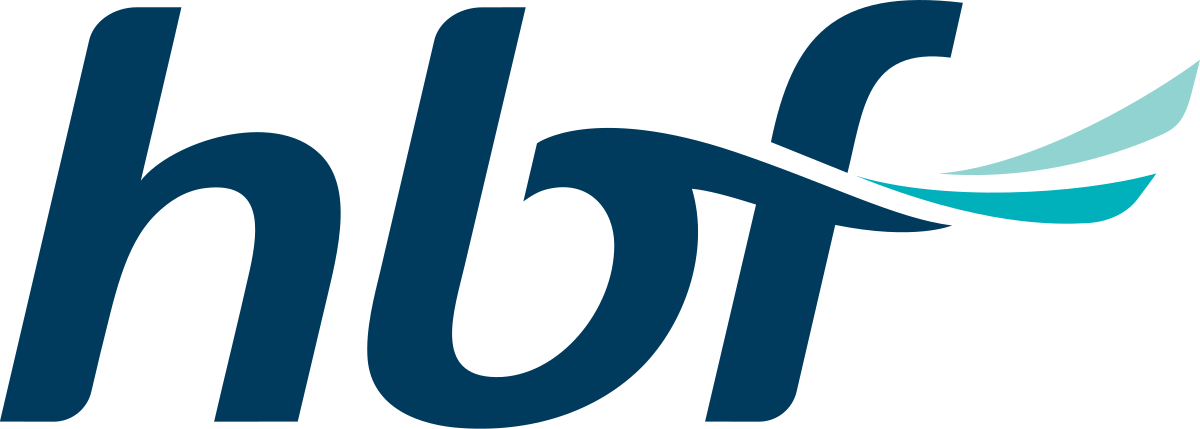 The hbf logo has a wave in the middle of it.