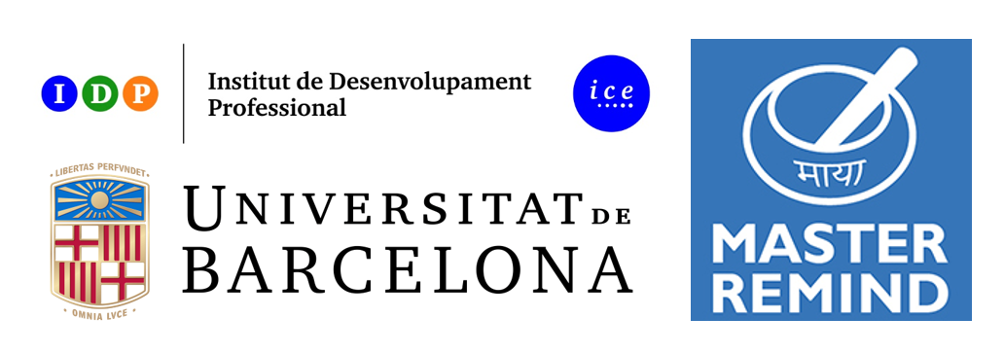The logos for universitat de barcelona and master remind