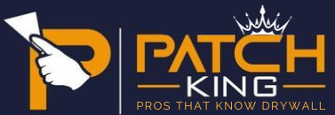 A logo for patch king pros that know drywall