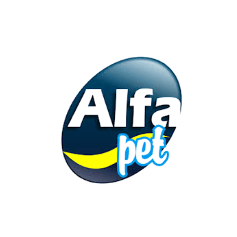 Um logotipo alfa pet em um fundo branco